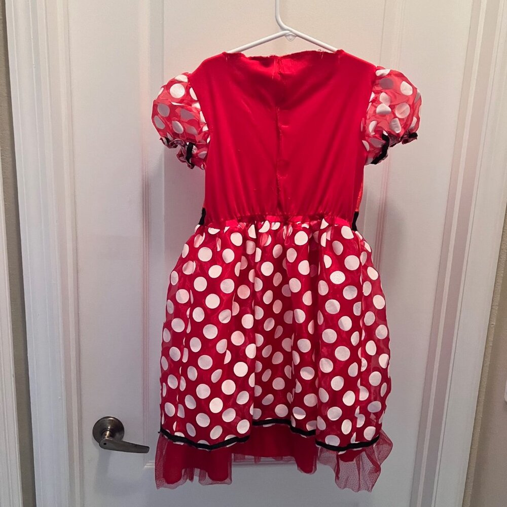 Disney Minnie Mouse Dress-Sz 8 Girls-Costume Dress Up-Play Dress-Velcro-Festive - Picture 11 of 16